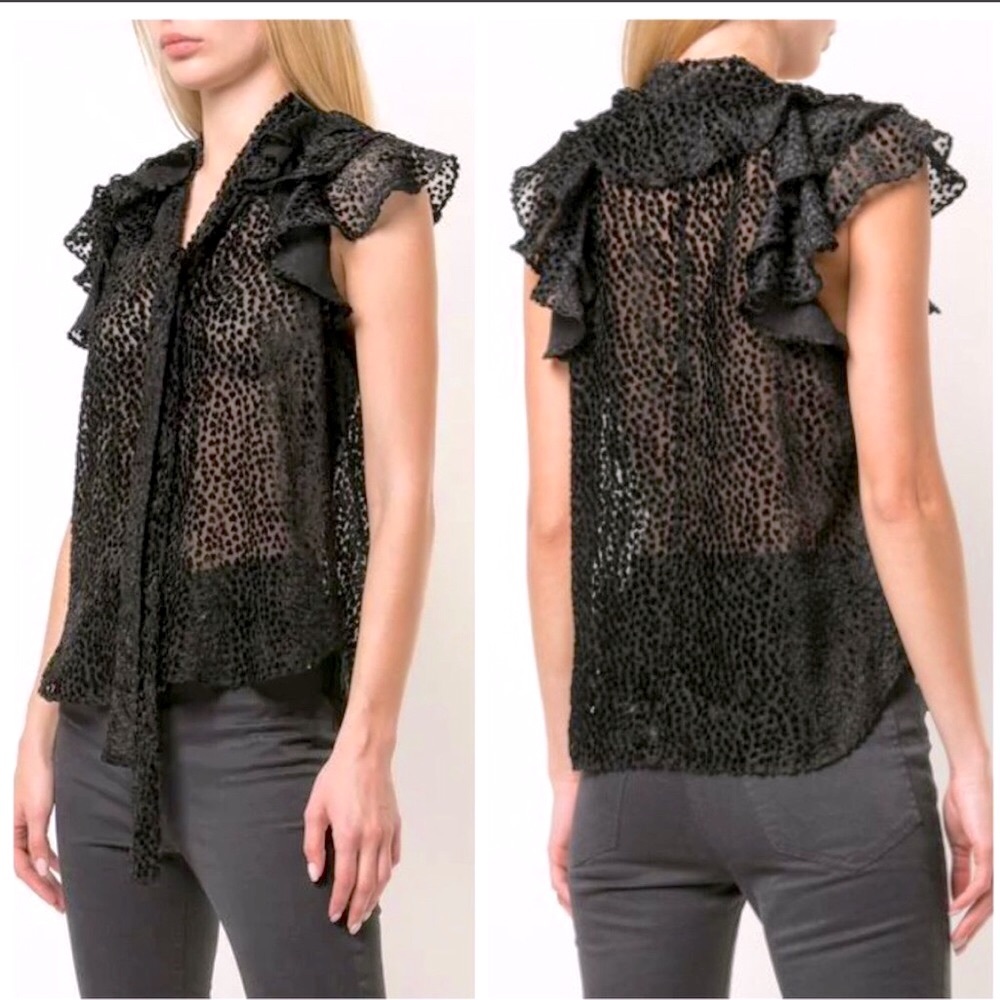 ROBERT RODRIGUEZ Pauline Burnout Velvet Top - Picture 12 of 14